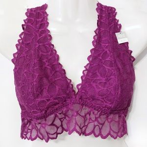 Victoria’s Secret PINK M Lace Halter Top Magenta